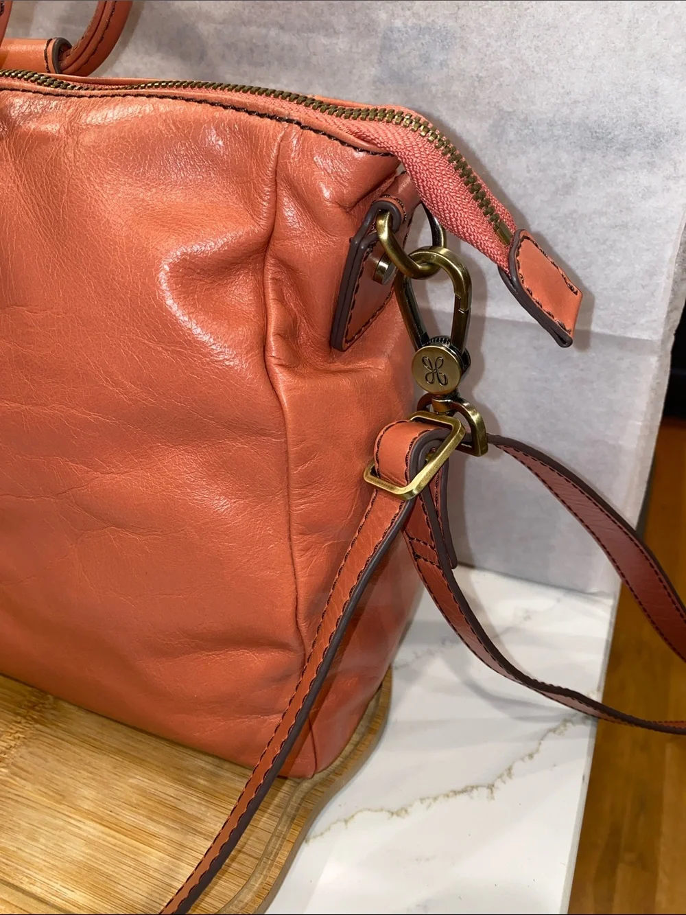 Hobo Sheila Leather Top-Handle Satchel crossbody- Cherry Blossom